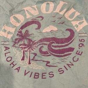 guc Honolulu Graphic Tee blue/green large